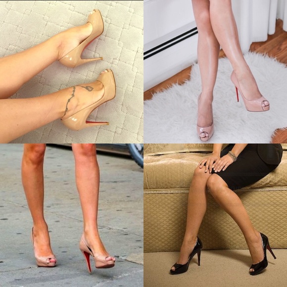 Christian Louboutin Madame Claude Nude Peep Pump - Picture 13 of 13